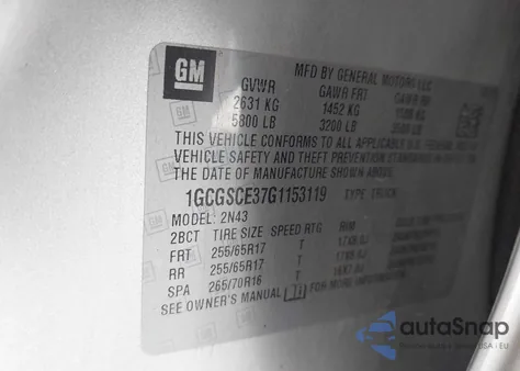 2016 Chevrolet Colorado Lt из США, поврежденный, VIN 1GCGSCE37G1153119